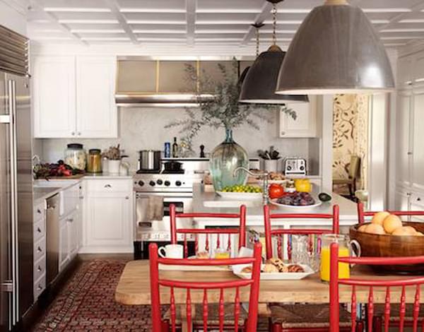 In this kitchen, designer Peter Durham using an antique Malayer