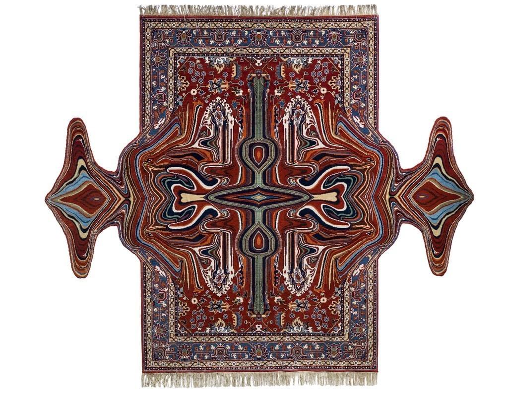 Digitally disrupted rug art — made by hand