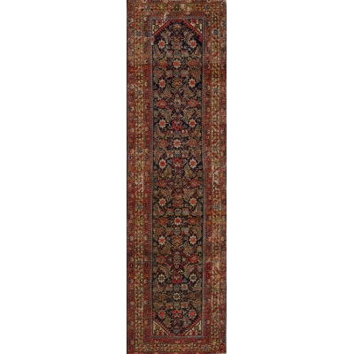 Antique Persian Worn Farahan Rug