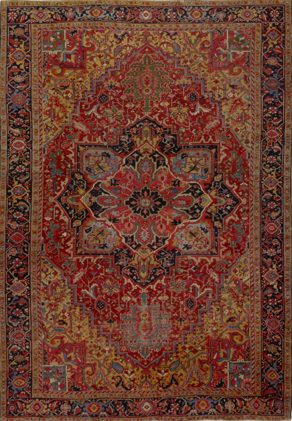  Antique Persian Heriz Rug
