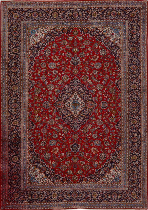  Semi-Antique Persian Kashan Rug