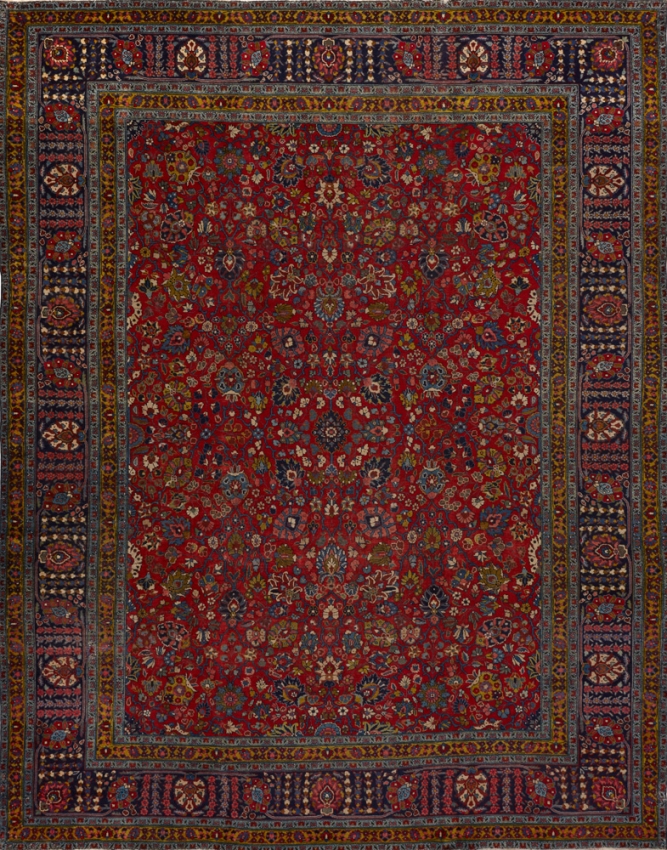  Antique Persian Tabriz Rug