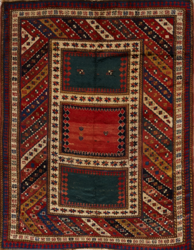  Antique Oriental Caucasion Rug