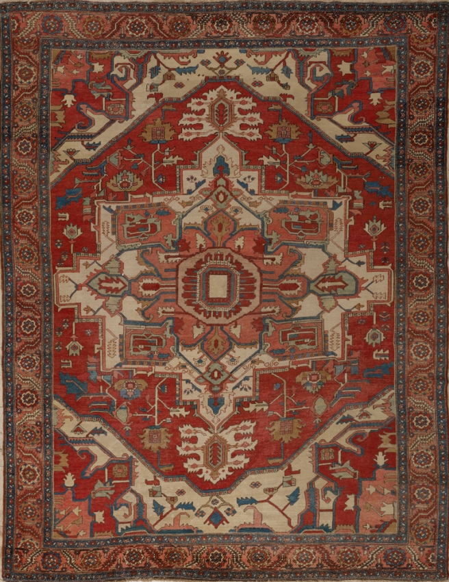  Antique Persian Serapi Rug