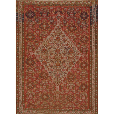  Antique Persian Kilim Senneh Rug