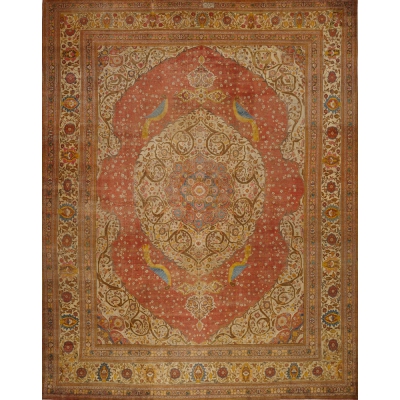  Antique  Persian Tabriz Hajalili Rug