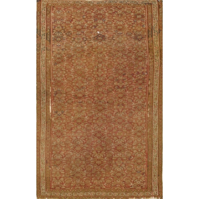  Antique Persian Worn Kilim Senneh Rug