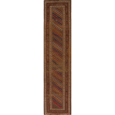 Antique Oriental Worn Caucasion Rug