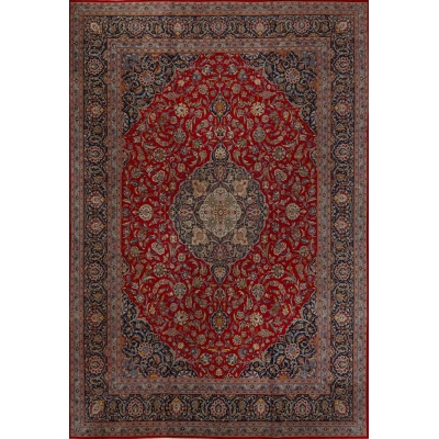 Antique Persian Kashan Rug