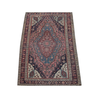Antique Persian Worn Farahan Sarouk Rug