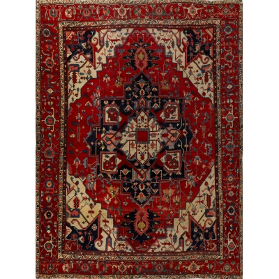  Antique Persian Serapi Rug