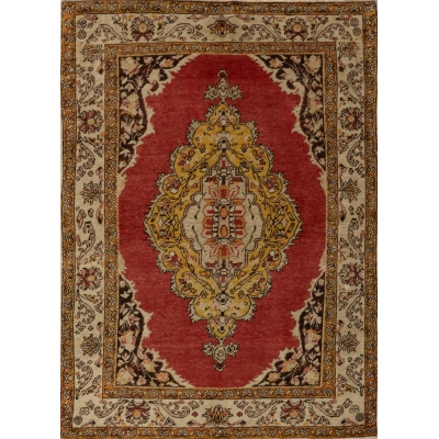 Semi-Antique Turkish Oushak Rug