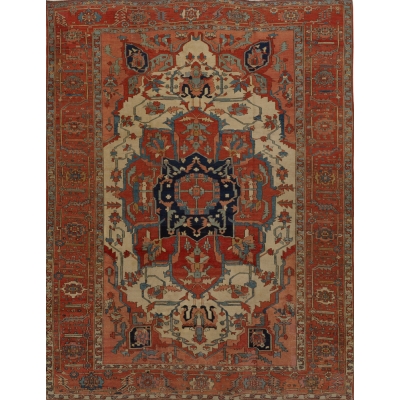 Antique Persian Persian Serapi Rug