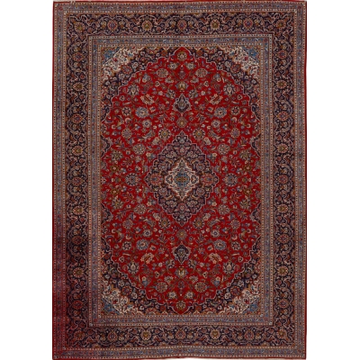  Semi-Antique Persian Kashan Rug