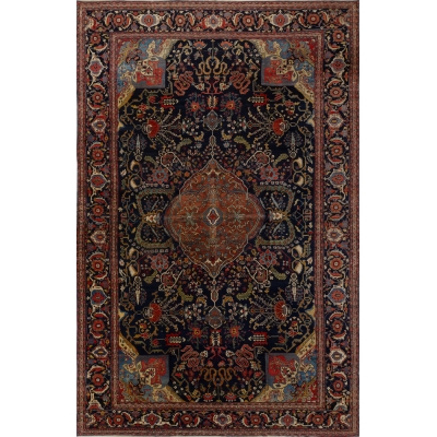  Antique Oriental Bakthiari Rug