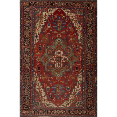  Antique Persian Serapi Rug