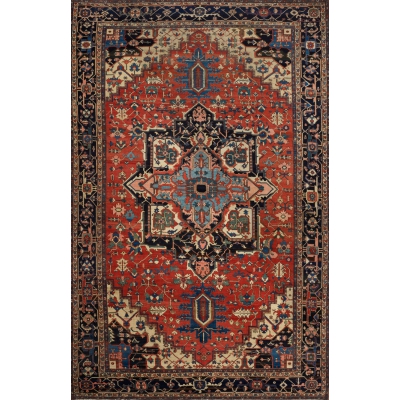  Antique Persian Serapi Rug